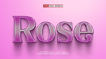rosa 3d texto efeito psd