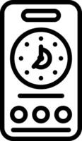 Black line icon for call time vector