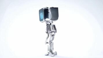 Chatbot, Tanzen Animationen und Weiß Hintergrund ai. animiert Roboter Auswirkungen. video