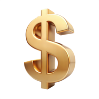 Large gold dollar sign symbolizing wealth and financial success png