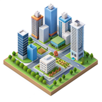 hermosa alto calidad 3d isométrica ver imagen aislado en transparente antecedentes png