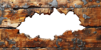 une fermer de une patiné en bois surface avec peeling peindre, révélateur brut bois sous. idéal pour arrière-plans et textures. png