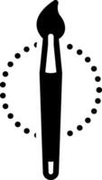 sólido negro icono para Cepillo de pintura vector