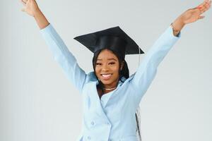 portrait of Beautiful African-American graduate photo