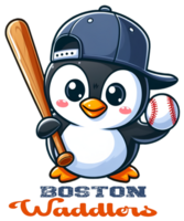 divertente pinguino con un' baseball pipistrello png