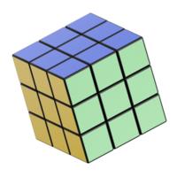 3d geven kind speelgoed- klassiek rubik's kubus voor creatief Speel. transparant achtergrond png