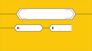 Quiz Neon Line Animation with option selection on Yellow Background video
