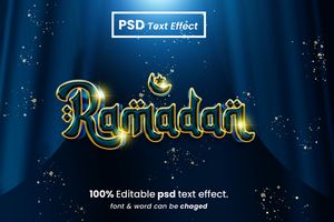Islamic Ramadan Kareem 3D Editable Text Effect psd