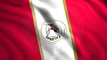 drapeaux de Pays-Bas Football club. mouvement. magnifique 3d animation de agitant drapeau avec logo de Football club. drapeau avec emblème de Sparte Football club video