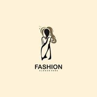 Fashion logo design with beauty women idea vector