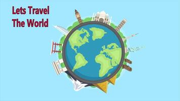 Travel And Tourism Landmark Around The World 2D Cartoon Animation video