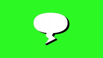 animado blanco habla burbuja con negro contorno en verde antecedentes Perfecto para social medios de comunicación mensajes, publicidad, presentaciones, comunicación conceptos. animado habla burbujas para texto video