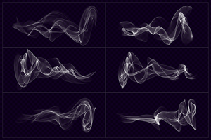 Abstract smoke fire flame curve wave background template set collection psd