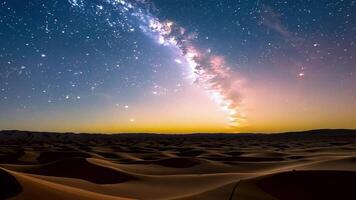 Sunset in the Desert with Moon. video