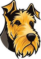 A friendly, cartoon style illustration of a wirehaired fox terrier vector