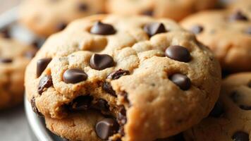 Close Up of Delicious Chocolate Chip Cookie photo