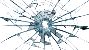 haute résolution cassé verre texture avec brisé impact modèle Couper en dehors png sur transparent Contexte