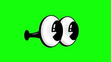Two eyes animation motion graphic with chroma green screen clip template 4k Background. video