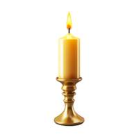 une brûlant d'or bougie isolé sur transparent Contexte png