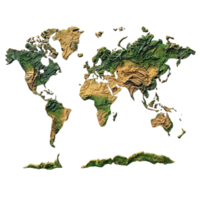el mundo mapa con un transparente fondo, un detallado 3d representación de la tierra continentes y océanos png