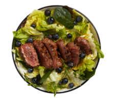 lechuga ensalada con carne cortar fuera aislado transparente antecedentes png