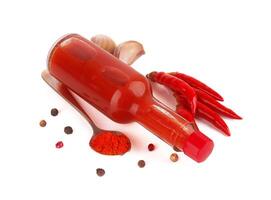 A bottle of hot sauce photo
