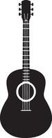 acústico guitarra silueta imágenes vector