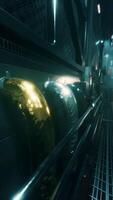 Wissenschaft Hintergrund Fiktion Innere Zimmer Sci-Fi Raumschiff Korridore video