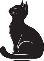 Cat silhouette black vector