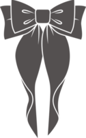 Band Bogen mit Knoten zum Geschenk und Haar. Symbol schwarz Silhouette. Hand gezeichnet eben Design zum Geburtstag und Weihnachten Ferien die Geschenke Dekoration. Mode Zubehörteil. png