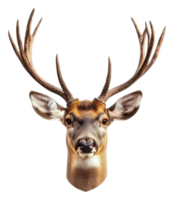 Impressive deer head with antlers, cut out - stock . png