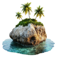 rocoso isla en claro turquesa agua, cortar fuera - valores . png