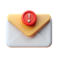 un e-mail Busta con un' rosso esclamazione marchio png
