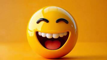 A yellow smiley face with a big smile on its face video