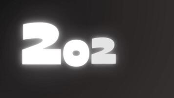 The black color word 2025. Happy new year 2025 on plain black background animation. video