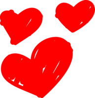 Gekritzel Hand gezeichnet Herz Liebe png