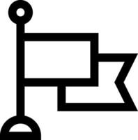 A black and white flag with a pole vector
