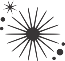 Star Symbol. bling und funkeln Formen. retro y2k Grafik Design Elemente. Jahrgang funkeln Sternenexplosion. abstrakt einfach 70er Jahre schwarz Weihnachten Symbol png