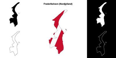 frederikshavn municipio contorno mapa conjunto vector