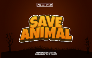 texto efeito para Salve  animal conservação, e animais selvagens projetos. psd