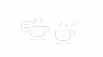 Coffee date chatting animated footage in white background video