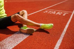 Runner's Foot at the Start Line photo
