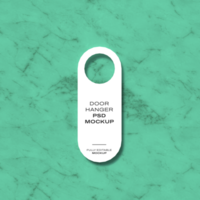 Realistic fully editable rounded door hanger mockup template psd