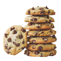 pilha do dourado Castanho chocolate lasca biscoitos, topo 1 inclinado png