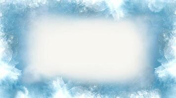 Abstract hand painted watercolor animation blue background with snowflakes snowy weather snowfall winter nature, Christmas screensaver, New Year Design, copy space, space for text. video