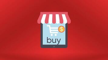 Buy online shopping concept illustration video