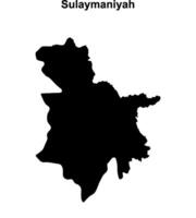 Sulaymaniyah governorate blank outline map vector