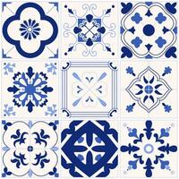 portugués y España decoración modelo azul y blanco. vector