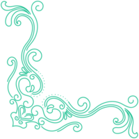 classic green rolled wooden corner Vintage corners for worksheets decorative elements. png