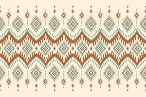 Beautiful ethnic tribal pattern rug. Aztec seamless pattern. fabric folk embroidery. Ikat style. for carpet, clothing, batik, motif. vector